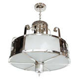 Outstanding Art Deco Chandelier With Nickeled Bronze