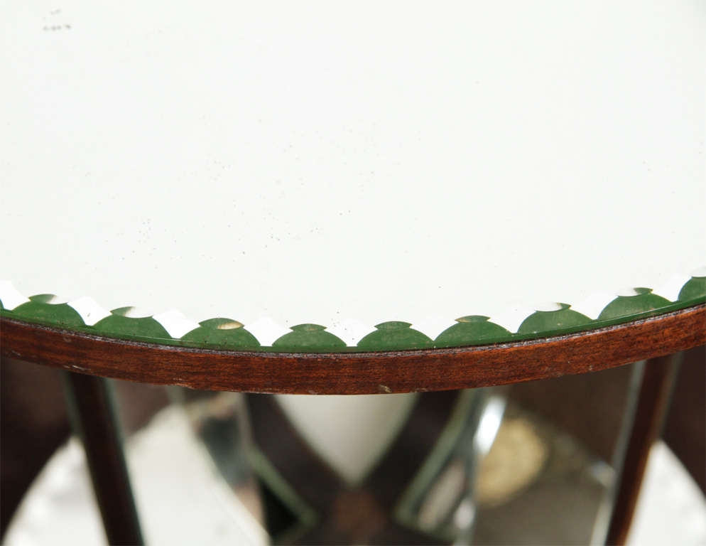 Ebonized Classic Art Deco Mirrored Tulip Side Table