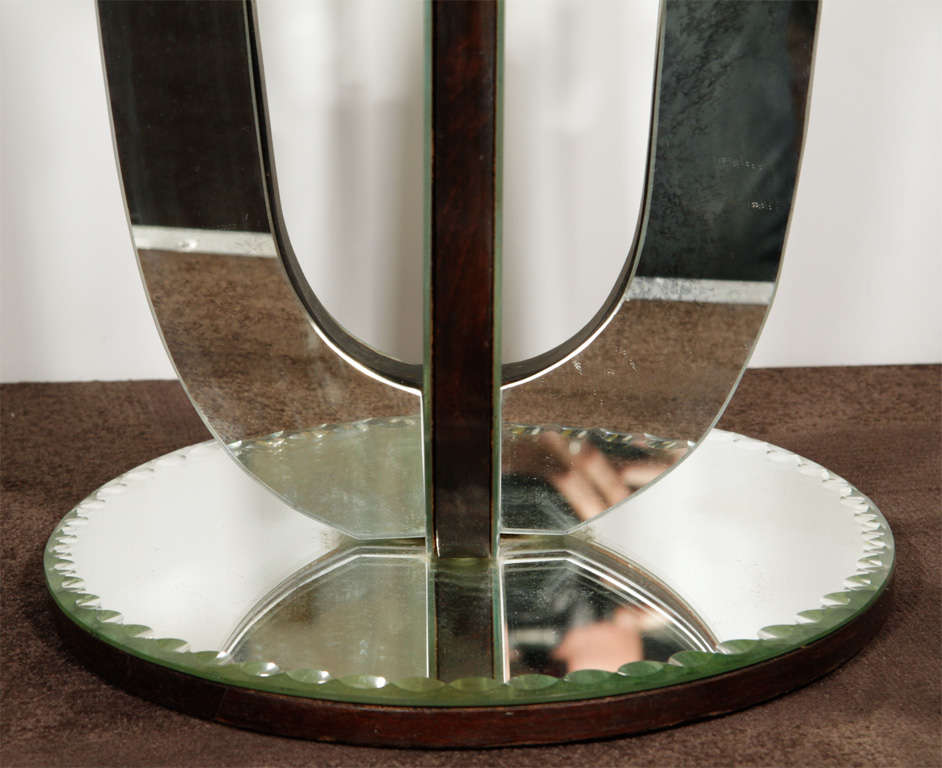 Mid-20th Century Classic Art Deco Mirrored Tulip Side Table