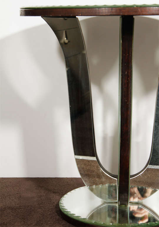 Classic Art Deco Mirrored Tulip Side Table 1