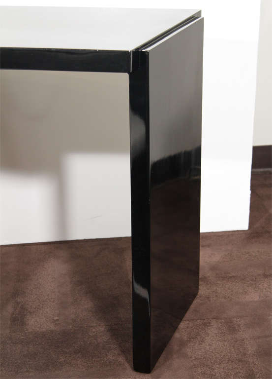 Art Deco Streamline Curved Black Lacquer Desk