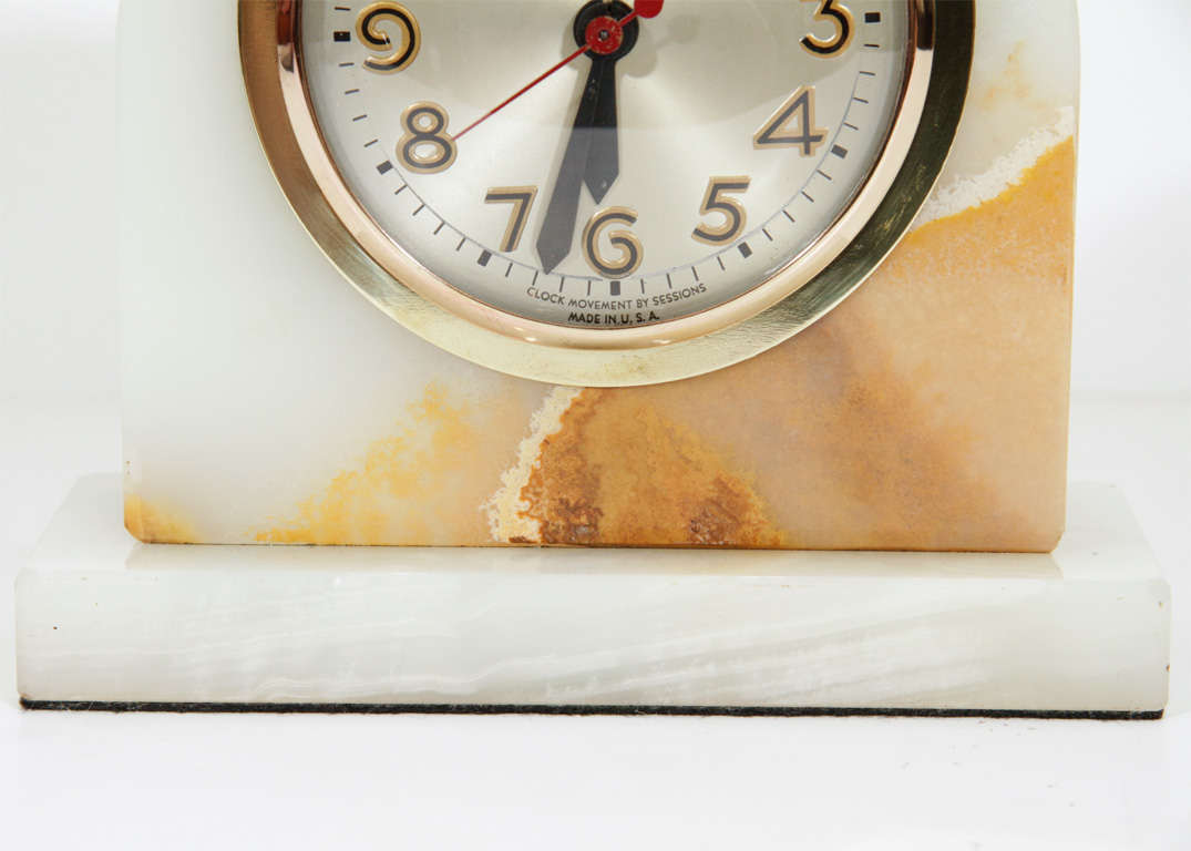 American Art Deco Onyx Mantle Clock