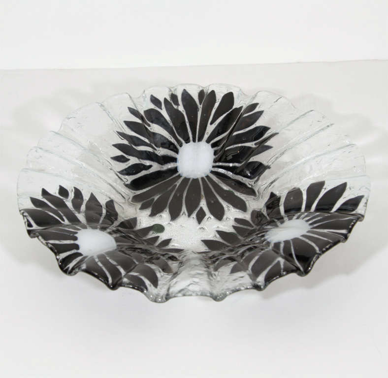Shallow Murano Glass Flower Bowl
