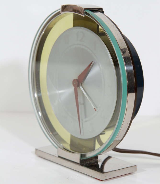 Art Deco Machine Age Chrome Clock 2