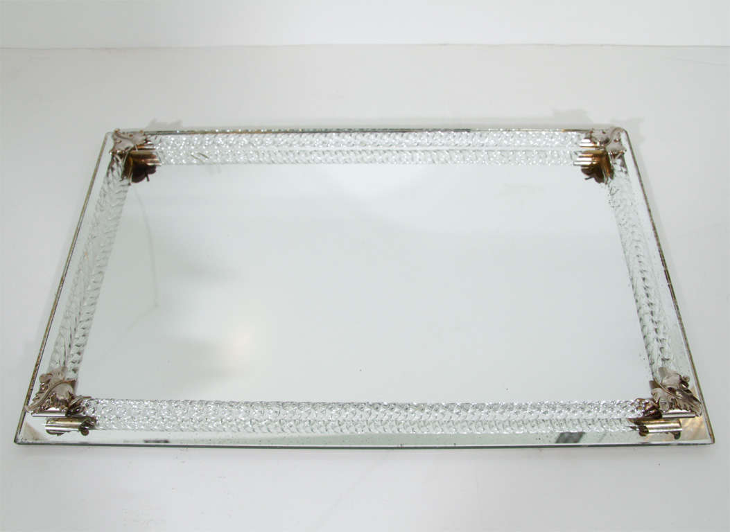 American Art Deco Hollywood Mirrored Bar Tray