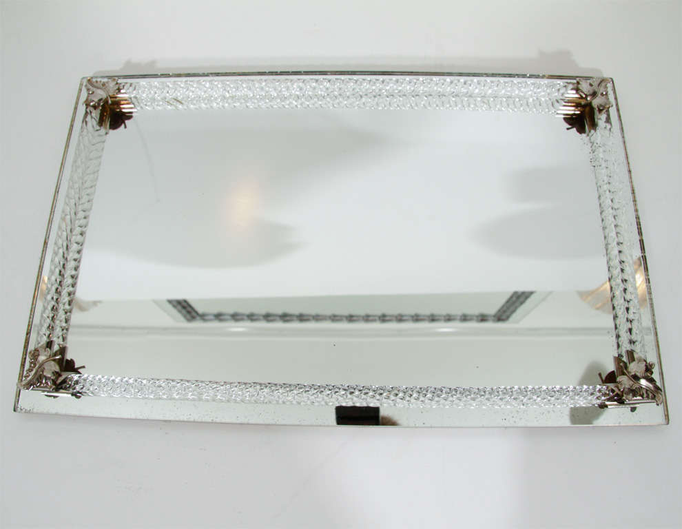 Mid-20th Century Art Deco Hollywood Mirrored Bar Tray