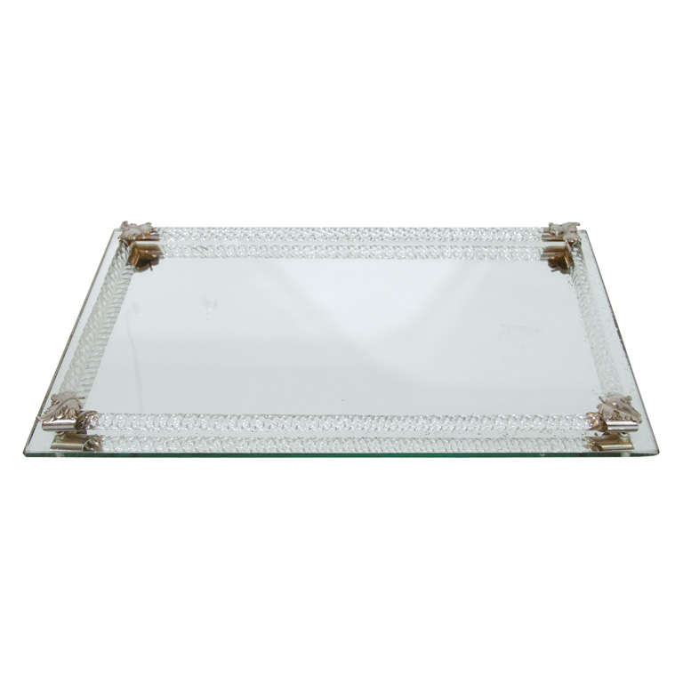 Art Deco Hollywood Mirrored Bar Tray