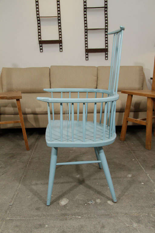 Pair of Blue Windsor Chairs 5