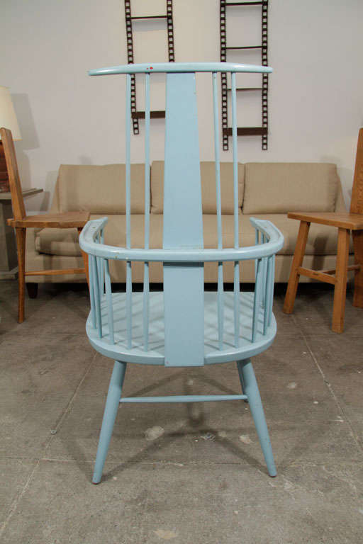 Pair of Blue Windsor Chairs 6