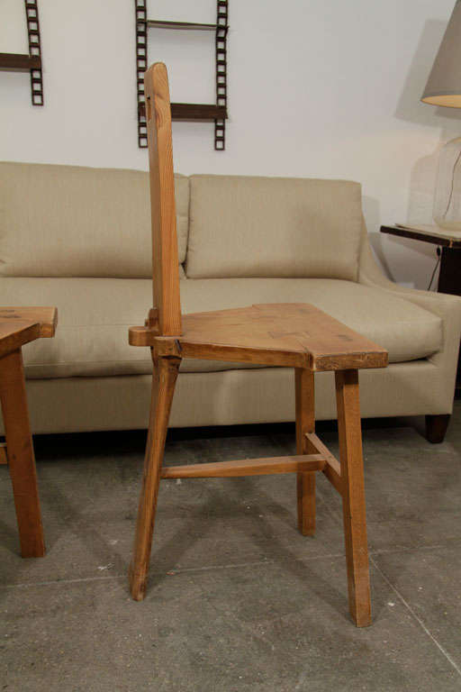 Pair of Arts and Crafts Wooden Chairs 6