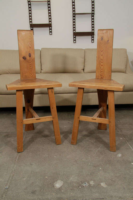 Pair of Arts and Crafts Wooden Chairs 9