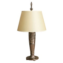 Oscar Bach Silvered Bronze Table Lamp