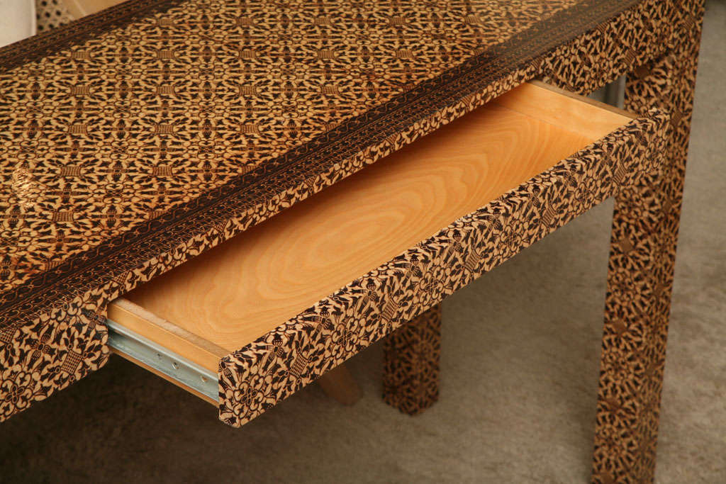 Brown Batik Parsons-style Console
