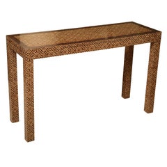 Brown Batik Parsons-style Console