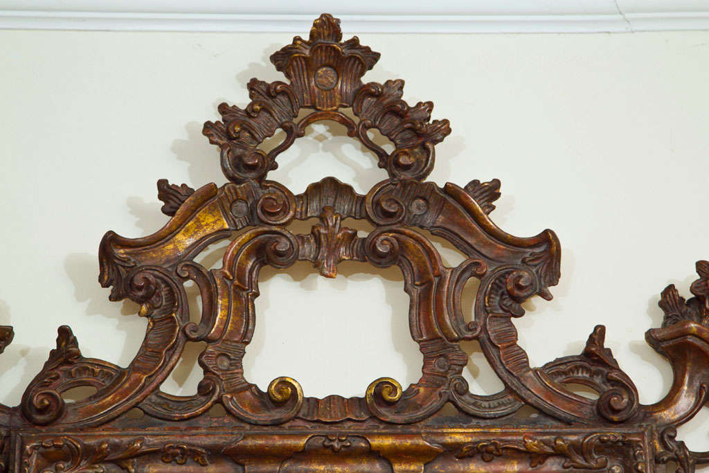 Italian Rococco Style Gilt  Carved Wood Mirror For Sale