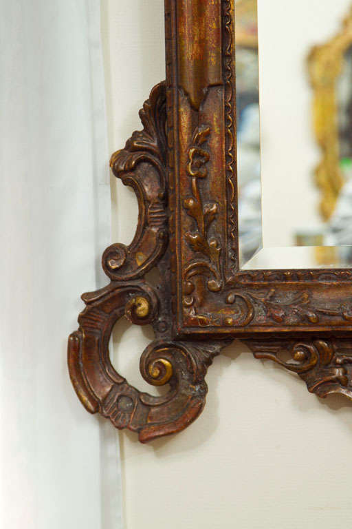Rococco Style Gilt  Carved Wood Mirror For Sale 1