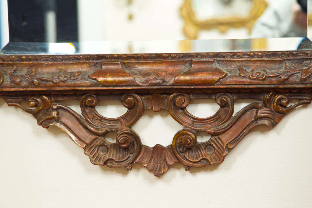 Rococco Style Gilt  Carved Wood Mirror For Sale 2