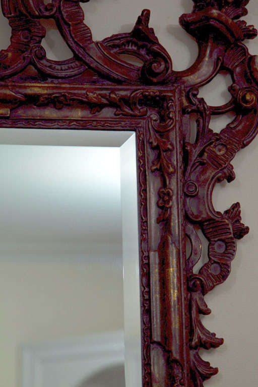 Rococco Style Gilt  Carved Wood Mirror For Sale 4