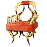 Antique Great  Horn Arm Chair