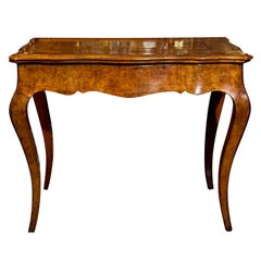 French, Inlaid, Burled Walnut Game Table