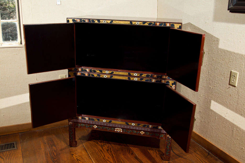 20th Century Japanese Painted Chest on Stand