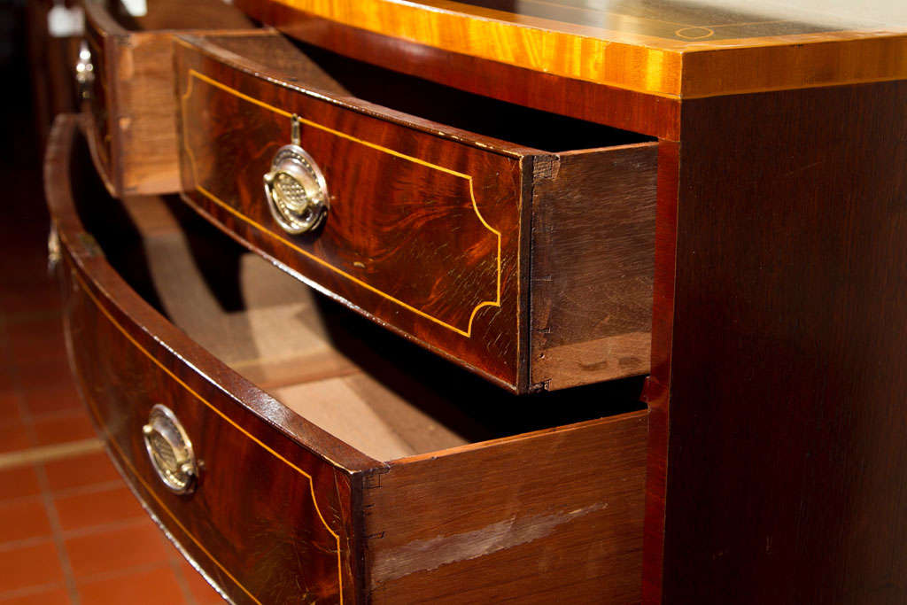 William IV Inlaid Bow Front Chest of Drawers For Sale