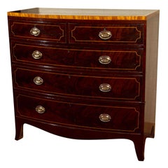 Inlaid Bow Front Chest of Drawers