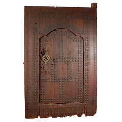 19th C. Large Moroccan Ryad Studded Moorish Antique Door