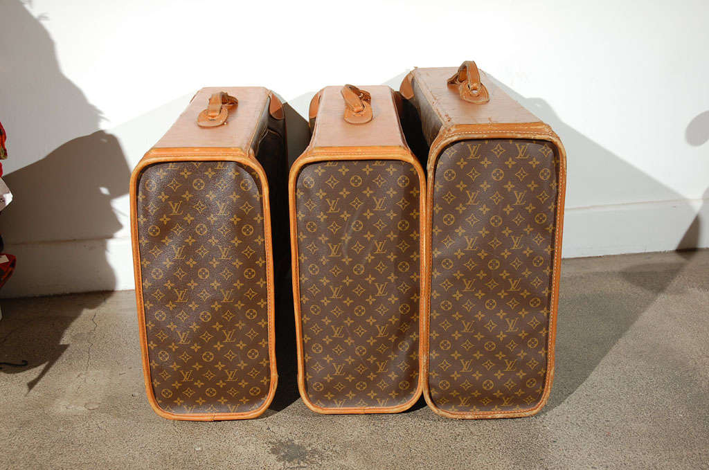 Bohemian Vintage Louis Vuitton monogram leather suitcase / luggage