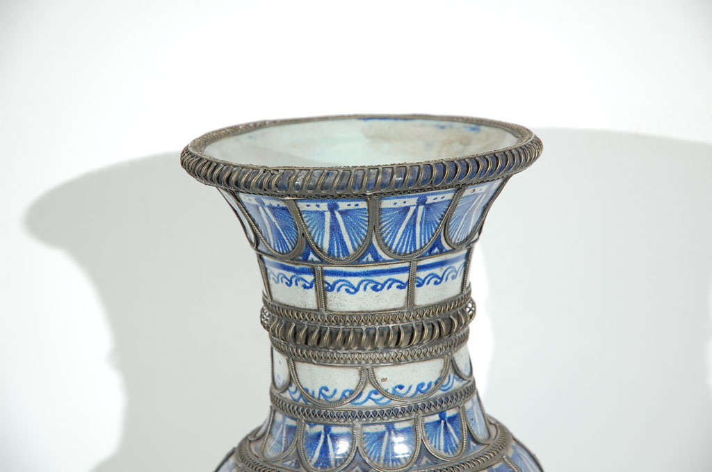Antique Moroccan Ceramic Vase From Fez 4