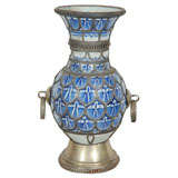 Vintage Moroccan Ceramic Vase From Fez