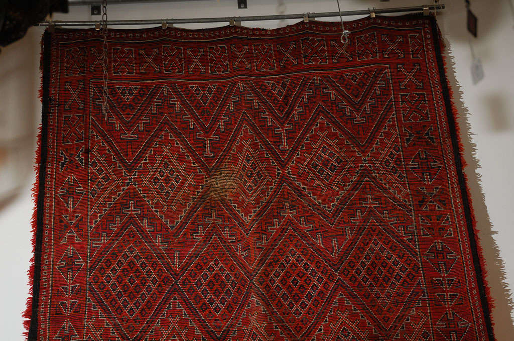 Vegetable Dyed Moroccan Vintage Mid-Century African Tribal Rug, circa 1960s