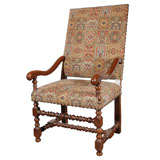 French Library Walnut Armchair