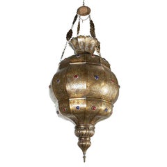 Moroccan Granada Moorish Brass Chandelier, Alberto Pinto
