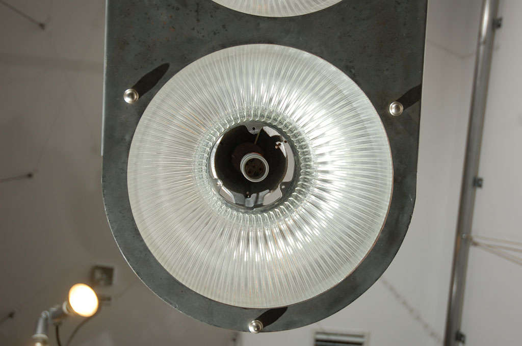 Vintage Holophane Hanging Double Light Fixture 2
