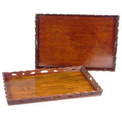 Pair of George III Mahogany Trays