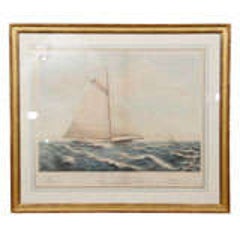 19th Century Painted Lithograph Depicting Yacht "Julia" 5