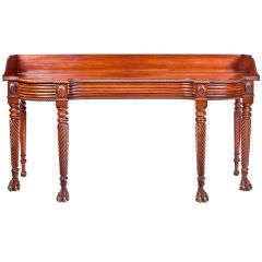 Irish Regency Mahogany Serving Table with Drawer 9
