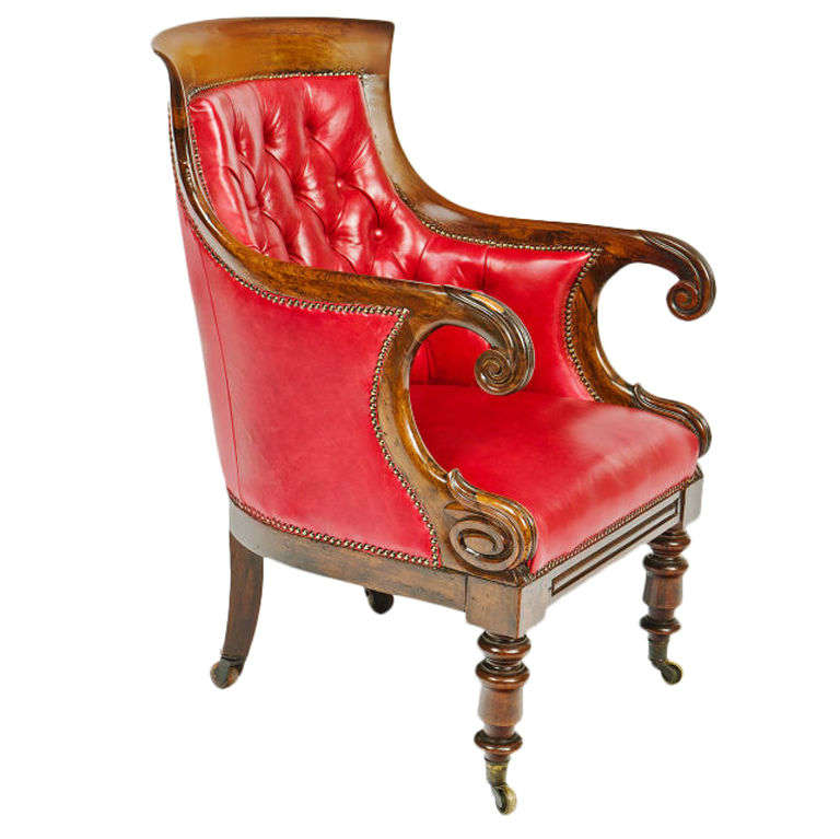 William IV Rosewood Library Chair