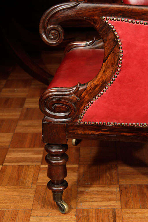 William IV Rosewood Library Chair 2
