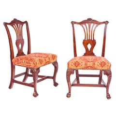 Antique Set of Four Irish Georgian Mahogany Side Chairs