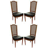 Set of 4 High Back Louis XVI Dining Chairs