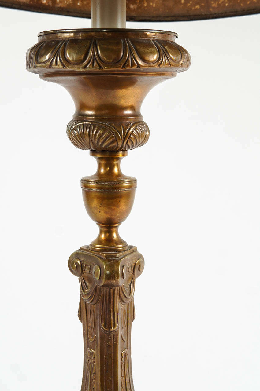 Baroque Revival Italian Brass Pricket Style Table Lamp