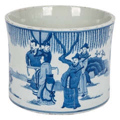 19thC Chinese, Blue & White, BRUSH POT ( BITONG), Porcelain, Kangxi Mark