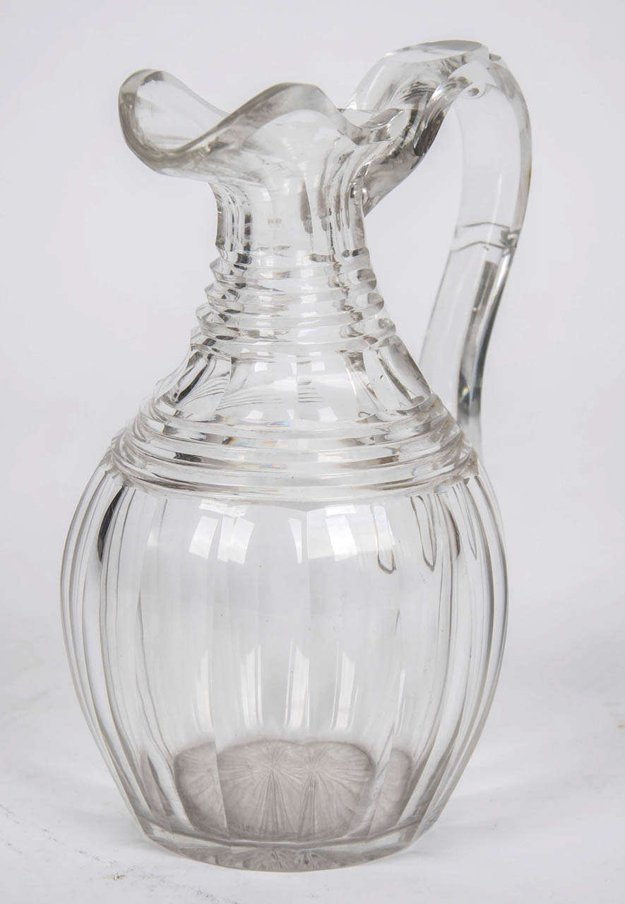 This is a very good CLARET JUG made from Lead Glass in IRELAND in the late Georgian 