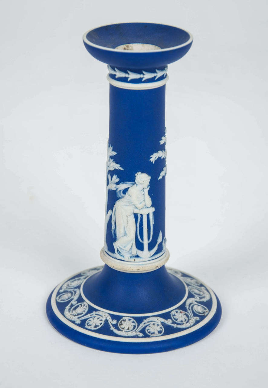 PAIR of Wedgwood JASPERWARE, Candleholders or Candlesticks, Mid 19th
