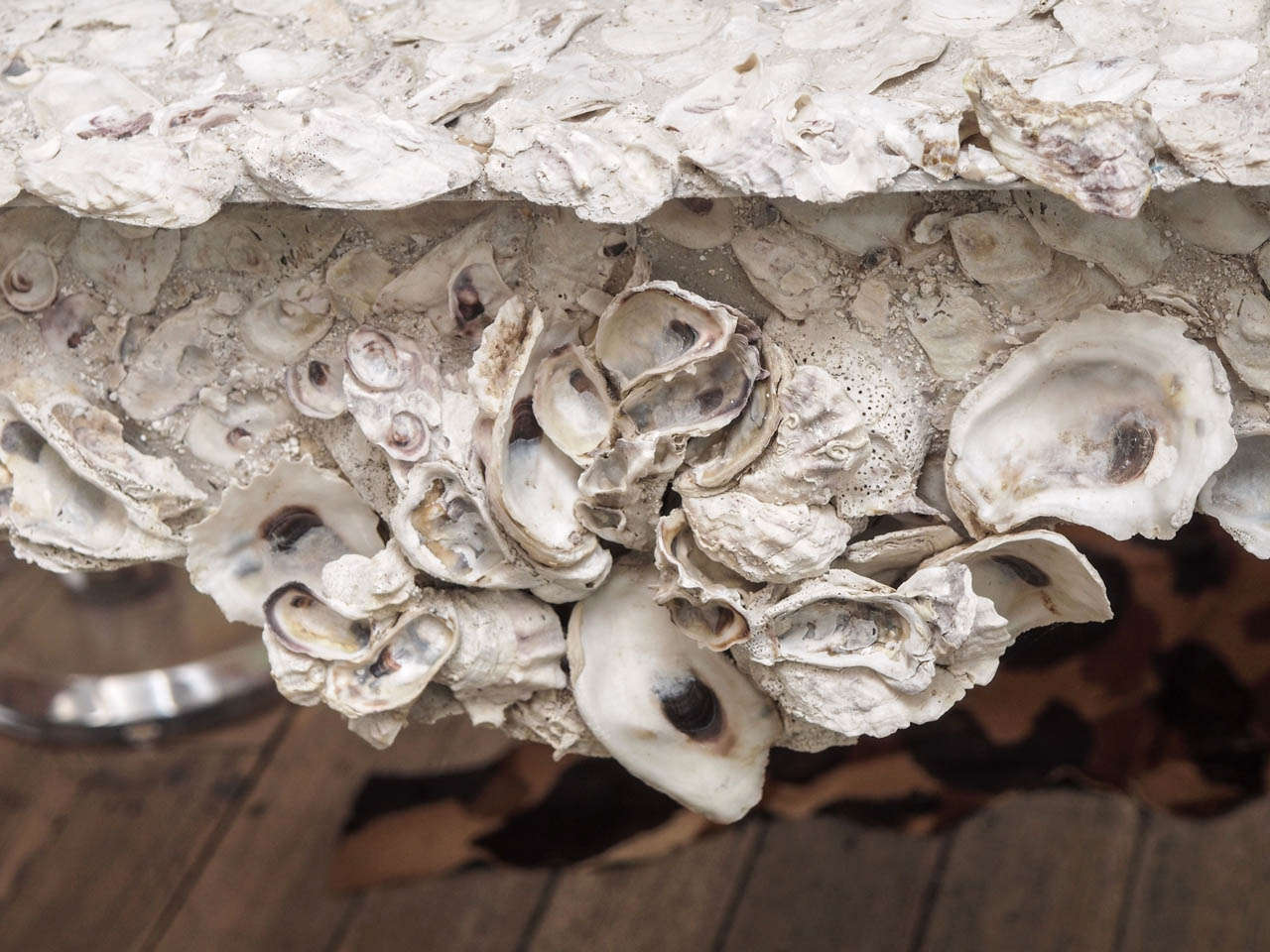 Unique Oyster Shell Console Table In Excellent Condition In New Orleans, LA