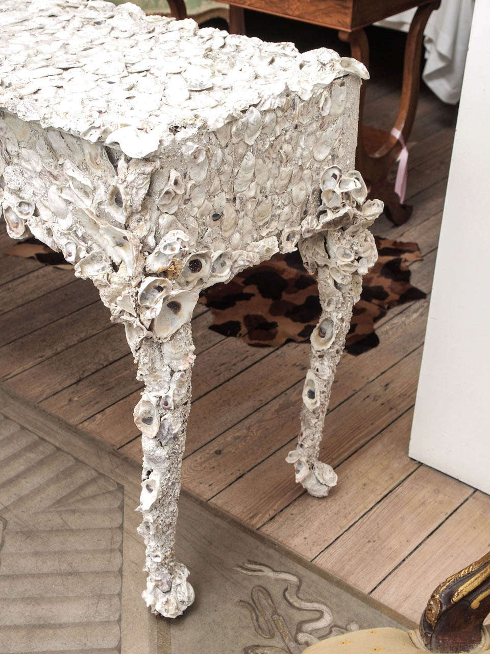 Concrete Unique Oyster Shell Console Table