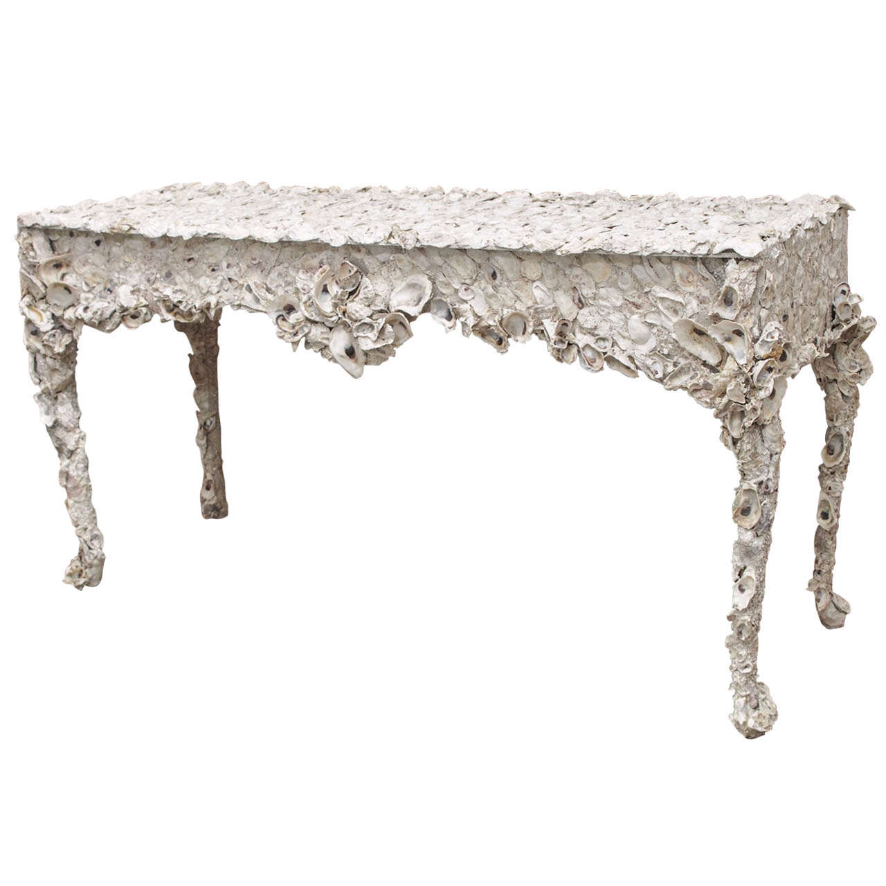 Unique Oyster Shell Console Table