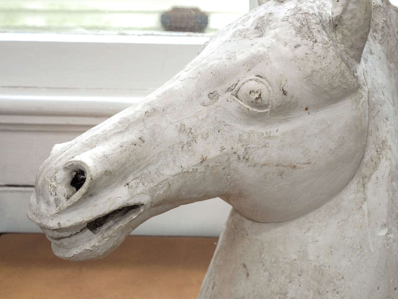 Large French Plaster Horse Head In Excellent Condition In New Orleans, LA